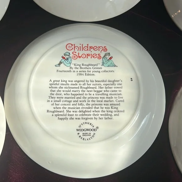 9 Vintage Porcelain Brothers Grimm Fairytails Plates